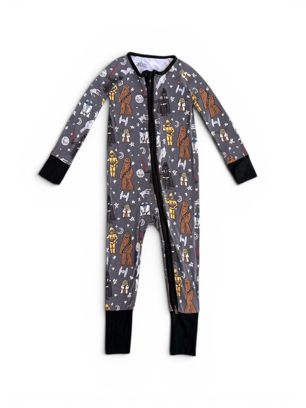 Little Sleepies Star Wars Grey Kids One-Piece Footie Pajamas Size 12-18m